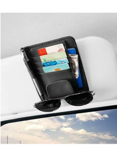 Leather Car Sun Visor Storage Glasses Organizer Bills Wallet Holder Card Clips Auto-Interior Visor Accessories (Black) - pzsku/Z715E4FBD4CF731BFF569Z/45/_/1733973691/79d4c0ff-c96f-4922-9073-5ac8a83514e1