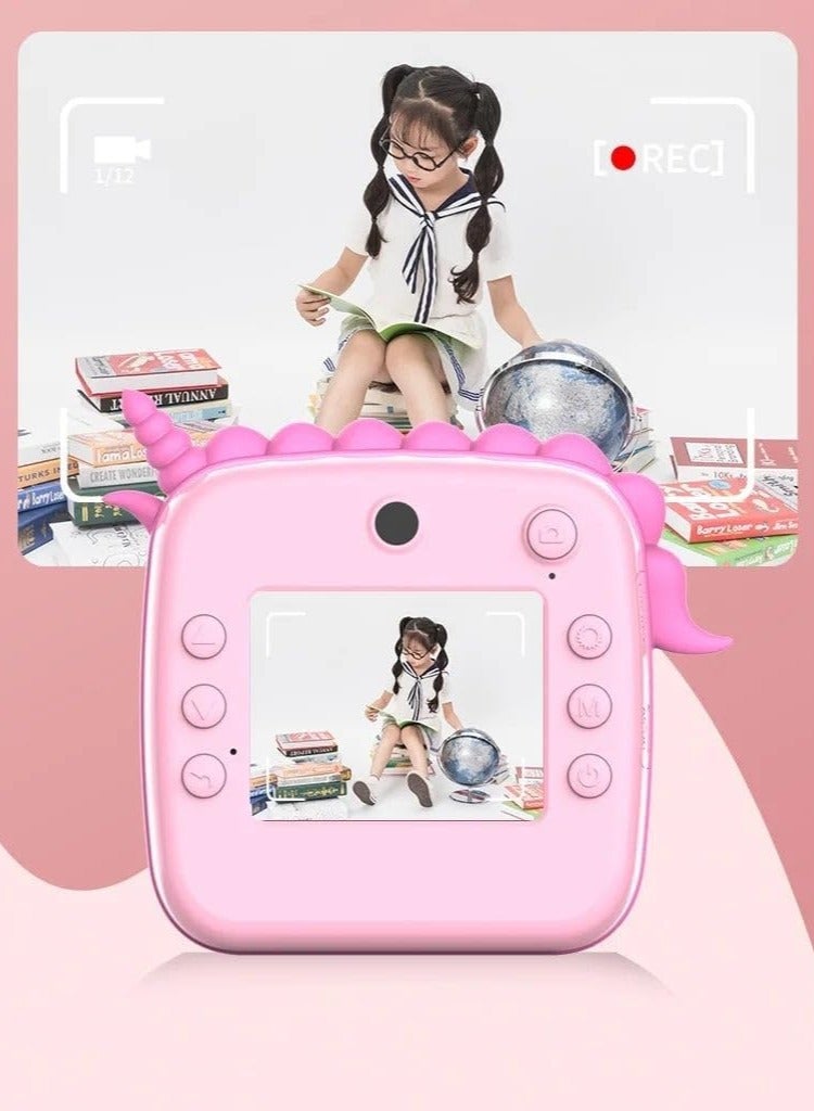 AROAQ Instant Camera for Kids Selfie Video Camera for Kids Age 3-12 Unicorns Kids Camera Instant Print Toys for Girls 48MP Digital Camera 32G TF Card&3 Roll Print Paper Toddler Toys Girls Toys Age 6+ - Image 3