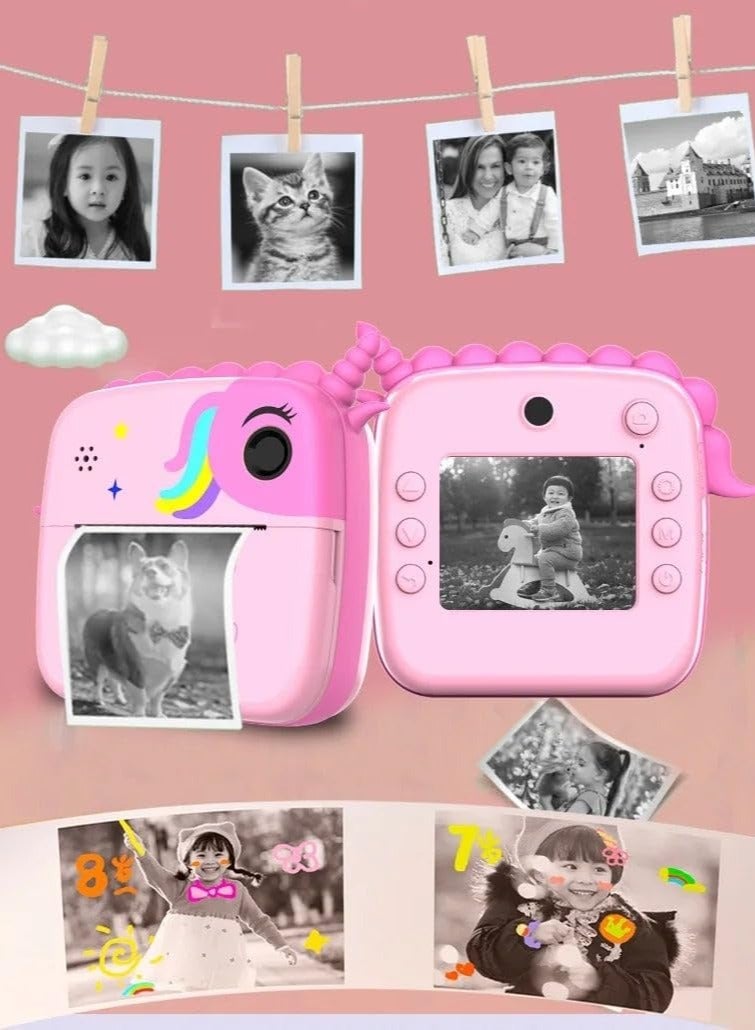 AROAQ Instant Camera for Kids Selfie Video Camera for Kids Age 3-12 Unicorns Kids Camera Instant Print Toys for Girls 48MP Digital Camera 32G TF Card&3 Roll Print Paper Toddler Toys Girls Toys Age 6+ - Image 4
