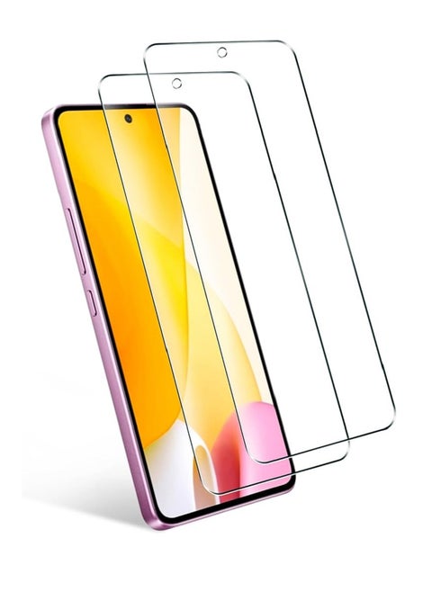 2 Pieces Tempered Glass Screen Protector Clear Designed For Xiaomi 12 Lite Full Screen Coverage And Bubble Free