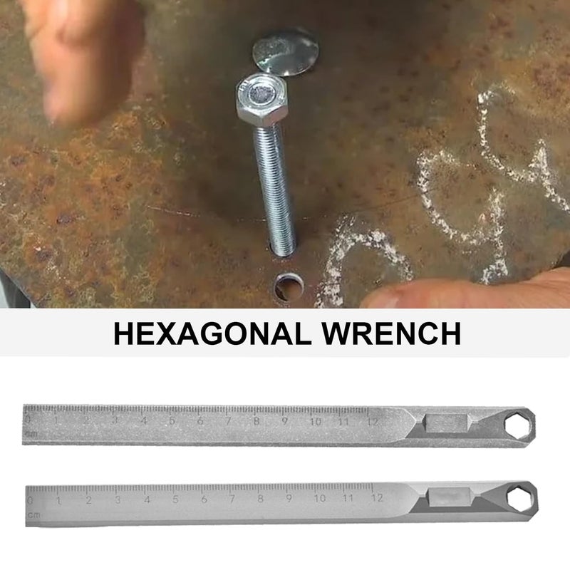 Stone Wash Alloy Straight Hanging Pry Bar Tool With 8mm Hexagon Wrench - Image 3