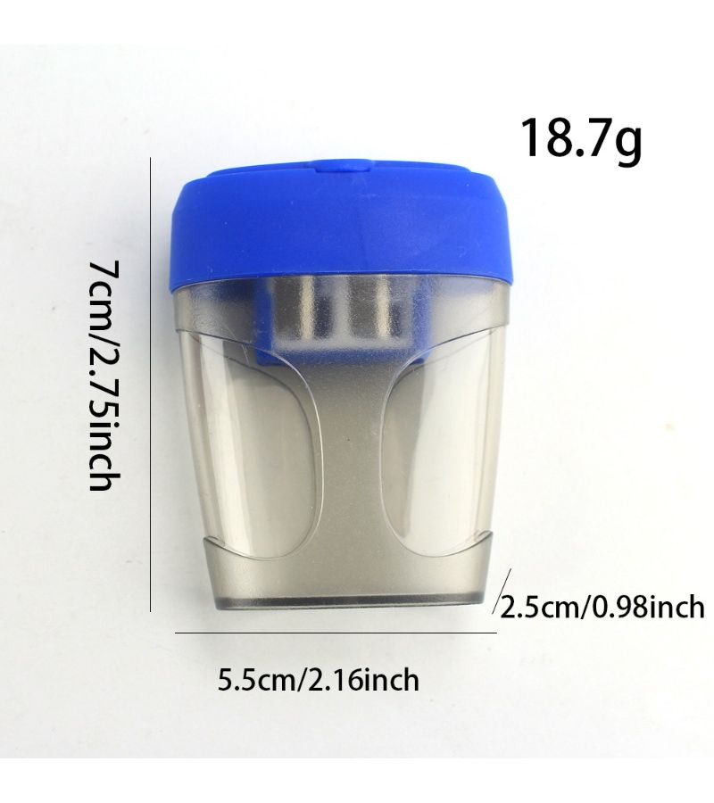 Dual Hole Manual Pencil Sharpener Large Capacity Glitter Compact Portable For School Office Home Students Professionals Artists Durable Sharpener For Pencils Colored Pencils Markers - Image 4