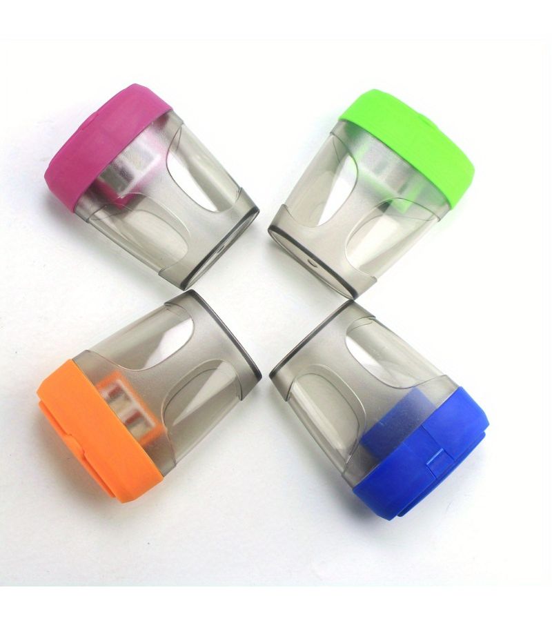 Dual Hole Manual Pencil Sharpener Large Capacity Glitter Compact Portable For School Office Home Students Professionals Artists Durable Sharpener For Pencils Colored Pencils Markers - Image 2