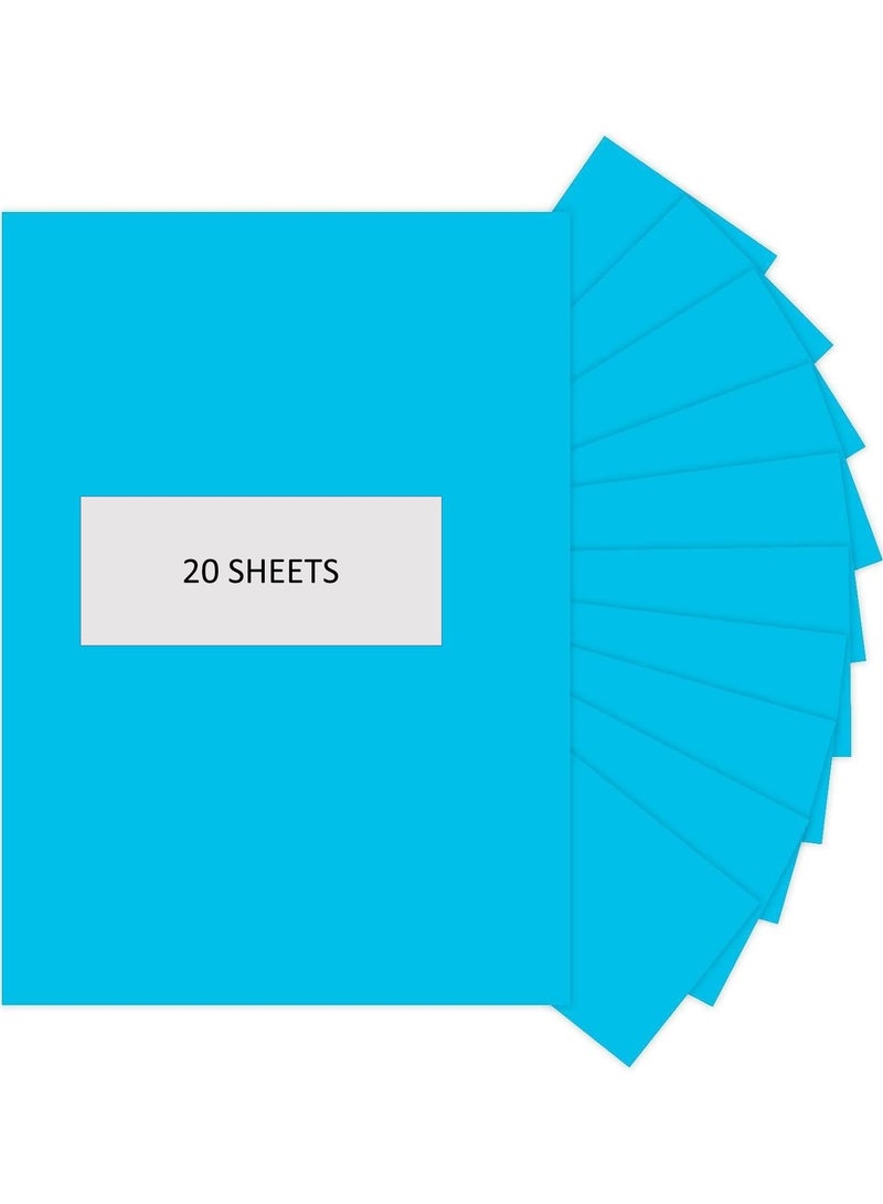 Funbo 20-Piece 50x70cm Size Bristol Card Chart Paper 220gsm Thickness Blue - Image 1
