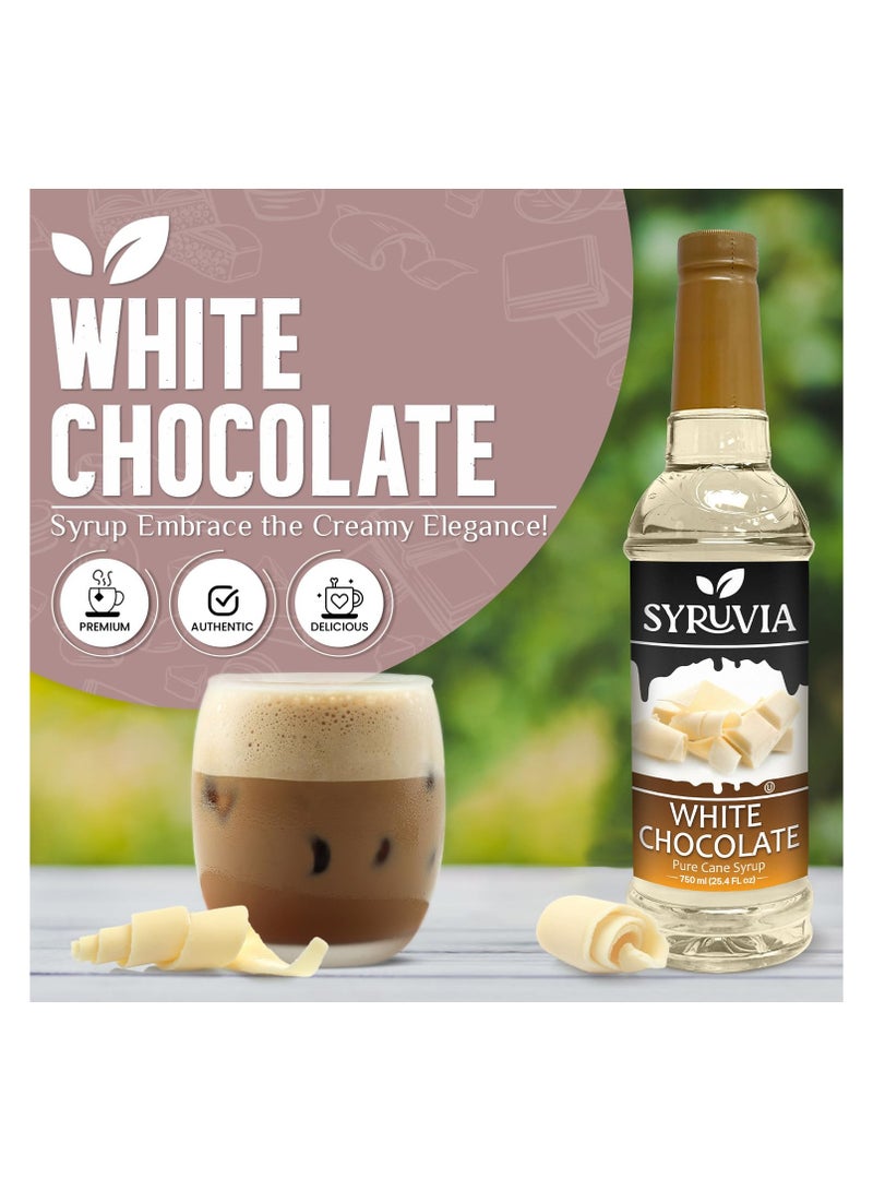 Syruvia Syruvia White Chocolate Syrup for Coffee 750 ml White Chocolate Coffee Syrup  - Image 3