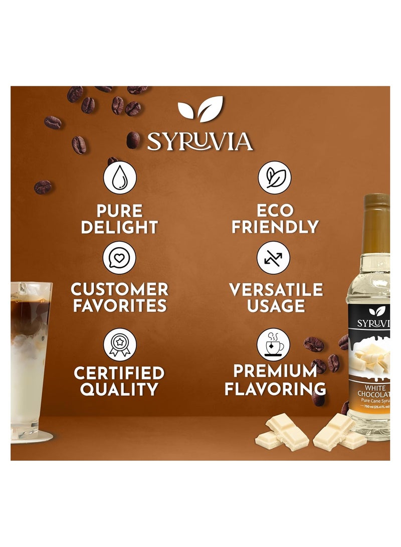 Syruvia Syruvia White Chocolate Syrup for Coffee 750 ml White Chocolate Coffee Syrup  - Image 5