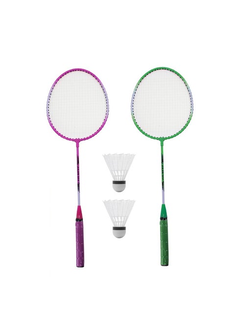 Power Play Badminton Racket Set With Shuttle + Zipper Bag