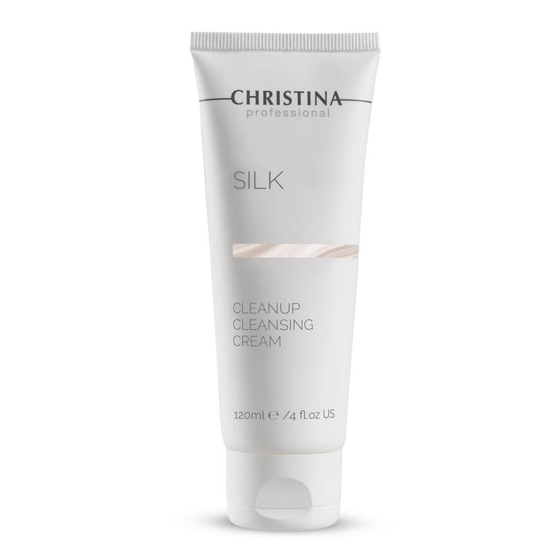-CHRISTINA- Christina Silk CleanUp Cleansing Cream for Face  OilFree Gel Texture Relieves Irritation Moisturizing Effect Suitable For Dry  Sensitive Skin  24Hour Care Ideal for Face Makeup Removal 120ml