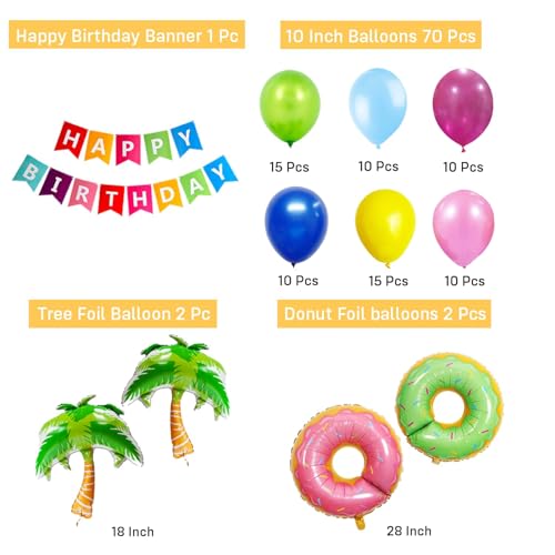 Party Propz مجموعة زينة حفلات الصيف 75 قطعة لتزيين حفلات الصيف | زينة حفلات بجانب المسبح | زينة حفلات المسبح - Image 2