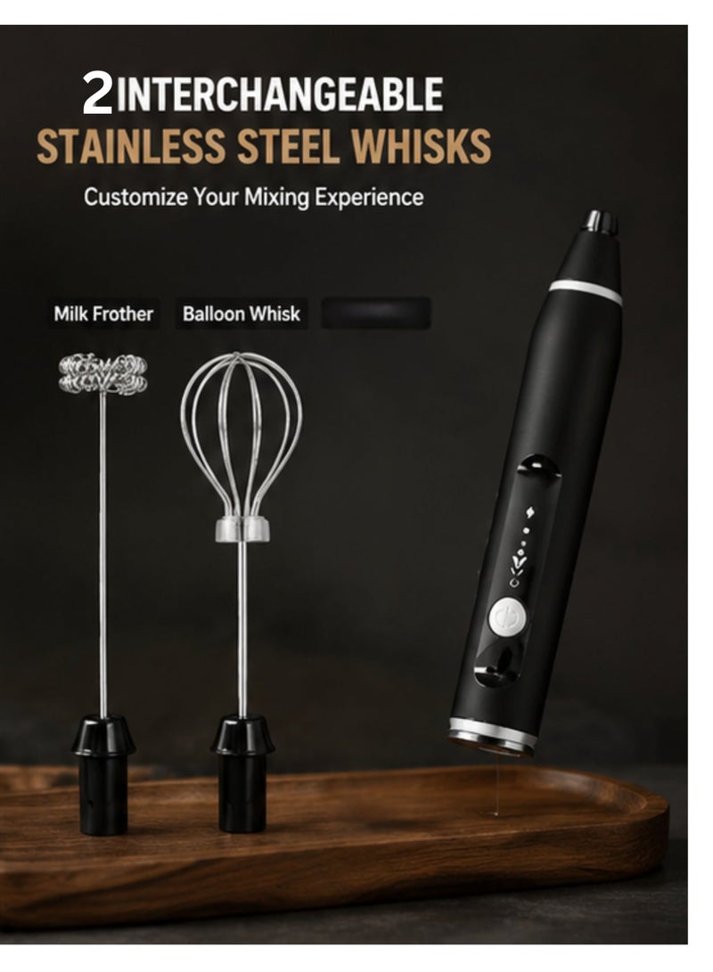 USB Rechargeable Electric Milk Frother – Portable Touch Control Foam Maker & Handheld Whisk for Cappuccino, Latte, Hot Chocolate, Milkshakes & Egg Beating - Image 2