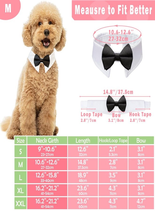 Koolmox Dog Bowtie, KOOLMOX Tux Dog Collar for Weddings with Handcrafted Adjustable White Collar and Black Tie, Classic Neck Tie for Small to Medium Dogs Cats Puppies Valentine's Costumes - Image 2