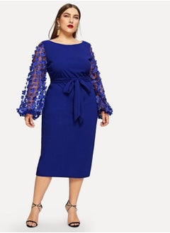 Generic Very chic evening dress with mesh sleeves  - Image 1