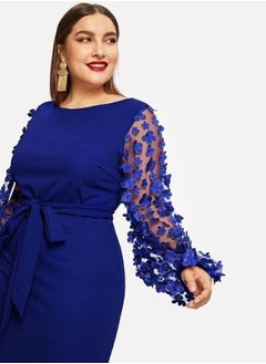 Generic Very chic evening dress with mesh sleeves  - Image 3