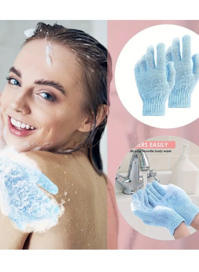Exfoliating Gloves Premium Double-Sided Bath Scrub for Body, Dead Skin Cell Remover, Spa Massage Skin Exfoliator, Shower Accessories for Women & Men  - Image 2