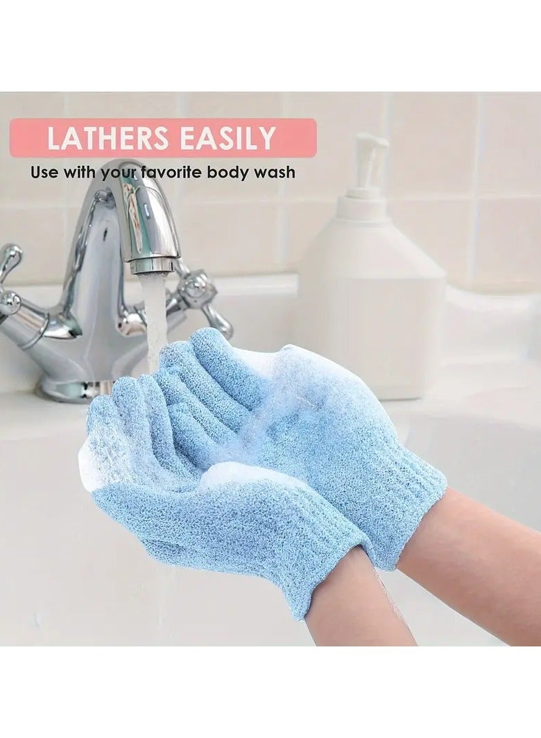 Exfoliating Gloves Premium Double-Sided Bath Scrub for Body, Dead Skin Cell Remover, Spa Massage Skin Exfoliator, Shower Accessories for Women & Men  - Image 4