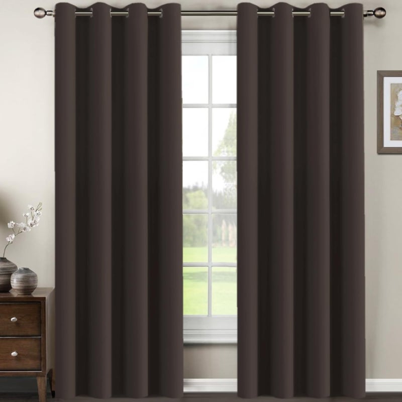 H.VERSAILTEX HVERSAILTEX Premium Blackout Curtains for Living Room 84 Inches Length Blackout Curtains for Bedroom Curtains  Drapes Thermal Insulated Drapes  Chocolate Brown 1 Panel 52 W x 84 L - Image 1