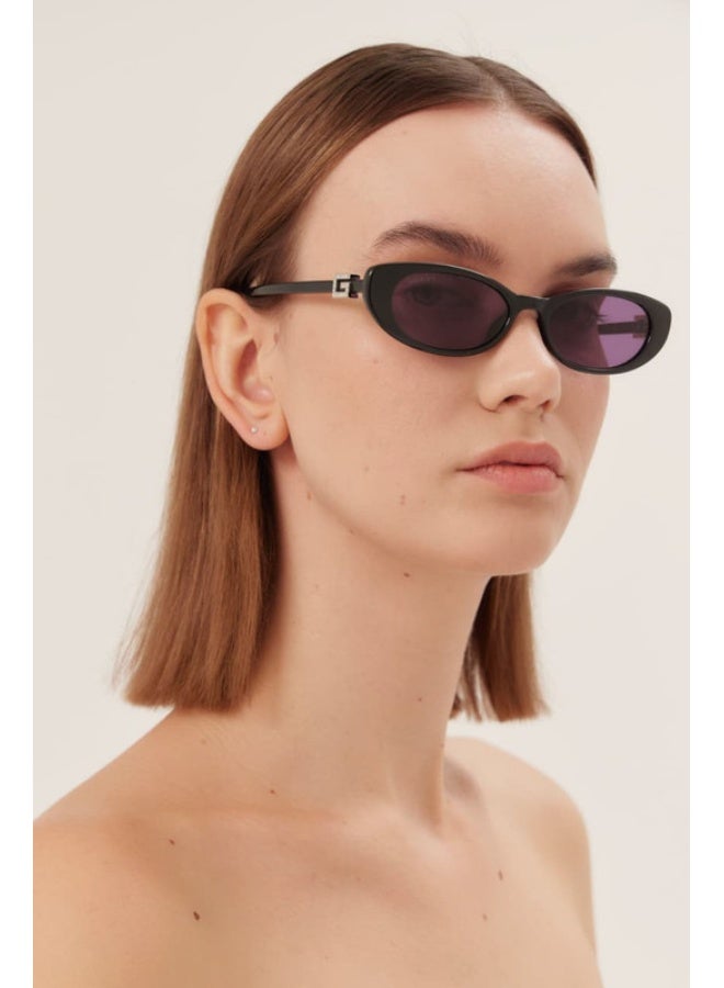 GUCCI نظارات شمسية سوداء على شكل عين القط للنساء، GG1680S 002 حجم 52 - Image 3