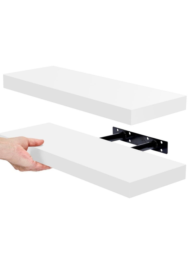 PixelsFurniture Set of 2 Pieces Floating Shelves Pixels Furniture for Wall, Living Room, Bedroom, Kitchen, Bathroom Decor, Shelves with Invisible Brackets, 100 CM - Image 1