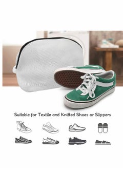Excefore Shoe Wash Bags 3 PCS Reusable Laundry Bag Mesh Washing Cleaning Bag with Zip Closure for Sneakers Socks Bras Fit up to Men’s Size 12 Travel Organization Bag Shoe Dryer (24CM*42CM)  - Image 2