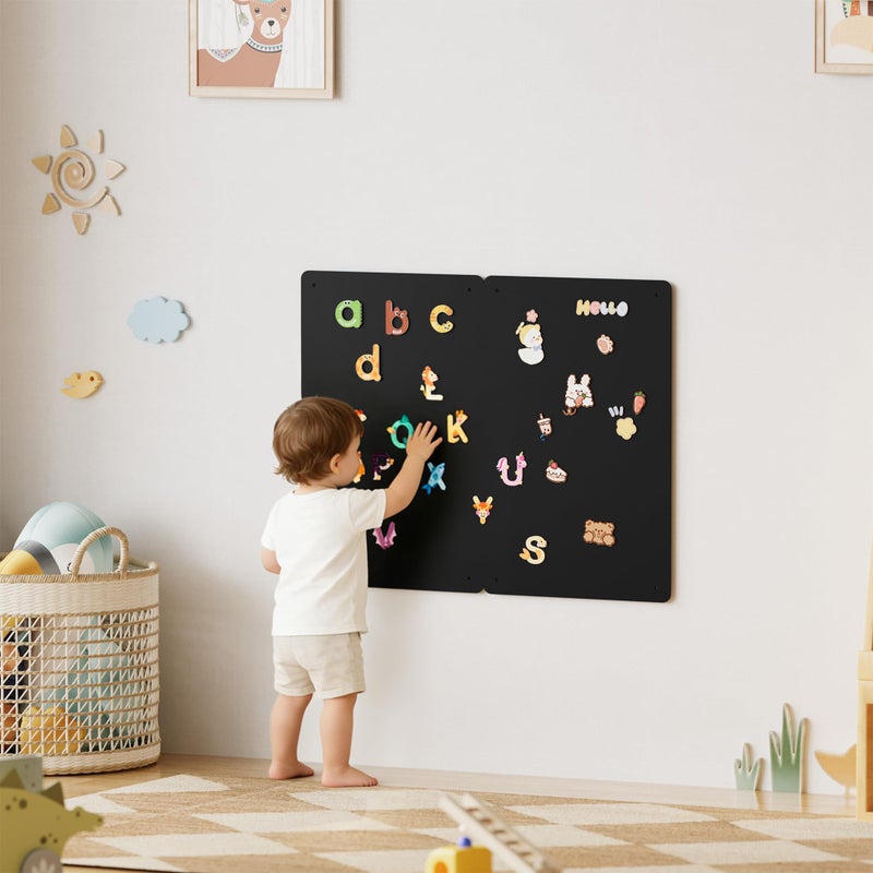 Neatsure 2 Pack Magnetic Board for Wall, 17.5" x 11.4" Magnet Bulletin Memo Board, Metal Sheets to Display Magnetic Letter Number Souvenir, Notes, Poetry, Photos, Black - Image 2