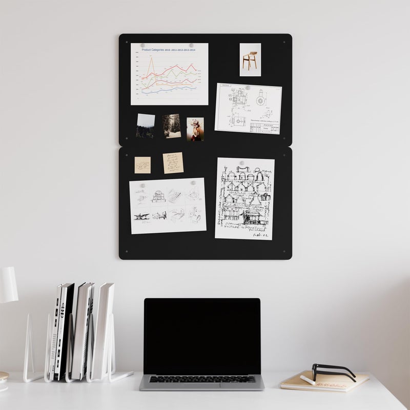 Neatsure 2 Pack Magnetic Board for Wall, 17.5" x 11.4" Magnet Bulletin Memo Board, Metal Sheets to Display Magnetic Letter Number Souvenir, Notes, Poetry, Photos, Black - Image 5