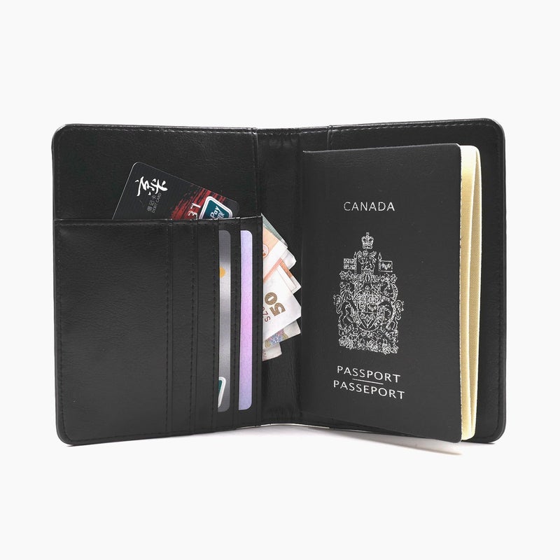 kandouren kandouren RFID Passport Holder Cover Case,Travel Accessories for Men & Boy,Passport Wallet(black world)  - Image 4