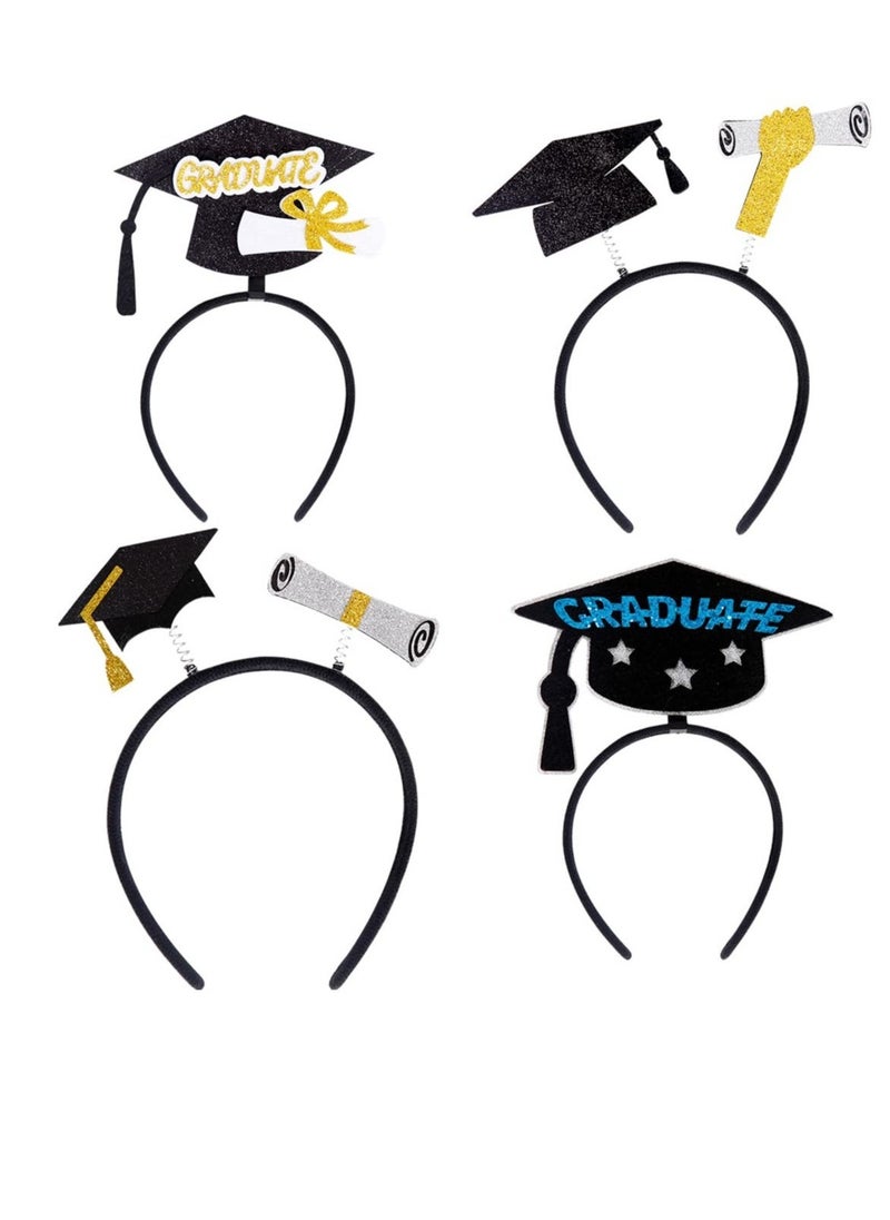 4 Pack Graduation Headband Graduation Cap, Graduation Hair Accessories, Suitable for Graduation Party Dress Up Costume Decorations - Image 1