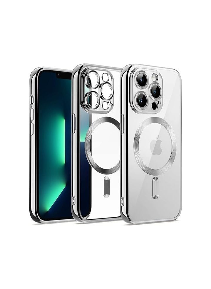 Generic - iphone13 Pro Case Cover Logo View Back Case Cover Compatible for iphone 13 Pro | Slim Shockproof | Super Soft TPU | Raised Edges | Anti-Shock | Anti-Yellow (silver) - Image 1