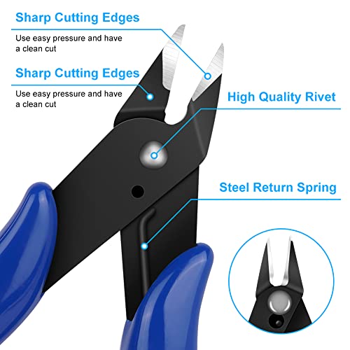 Ainiv Wire Cutters, Spring-loaded Side Cutters Flush Cutters, Diagonal Cutters Precision Side Cutters, Diagonal Cutting Pliers in CRV Steel, Heavy Duty Cutting Pliers for Electrical, Homes - Image 3