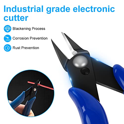 Ainiv Wire Cutters, Spring-loaded Side Cutters Flush Cutters, Diagonal Cutters Precision Side Cutters, Diagonal Cutting Pliers in CRV Steel, Heavy Duty Cutting Pliers for Electrical, Homes - Image 5