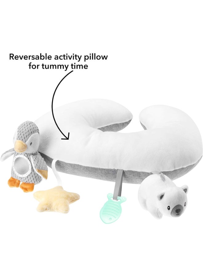 Nuby Nursery Tummy Time Pillow, Baby Support Pillow with Sensory Activities for Tummy Time Development and Early Learning, Assorted - Image 3