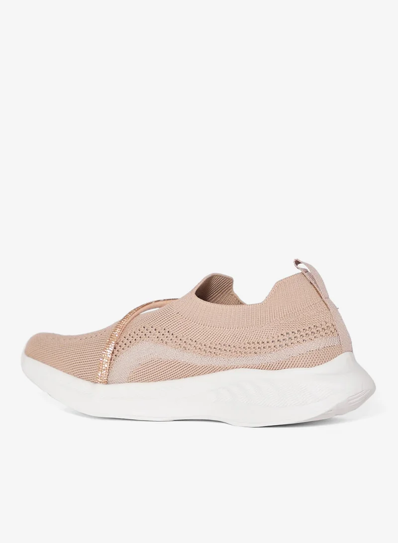 Ginger Diamante Bow Detail Breathable Comfort Slip On Shoe