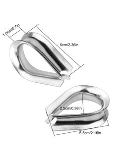 AConnet AConnet M12 Stainless Steel Thimble Rigging 12 Pcs Steel Cable Wire Rope Thimble 12304 Stainless Steel Rope Thimbles for Rope Diameter Wire RopeCable  - Image 2