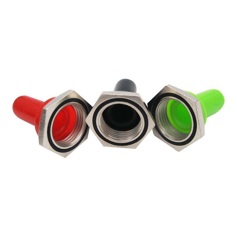 mxuteuk 3pcs Toggle Switch ON/Off Heavy Duty Rocker Switch SPST 15A 250V 2 Terminal 2 Position + 5pcs Waterproof Metal Toggle Switch Cover Cap Boot Ten-1021-5MZ-B101 - Image 5