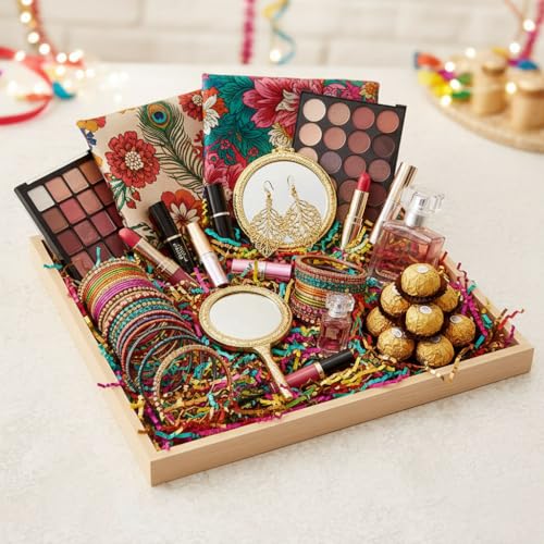 SIRI DECORE SiRiDecore Trousseau Pinewood Attractive Rectangular Plain Tray for Wedding/Shaadi Gift Hampers,Engagement,Saree Clothes Packing,Dry Fruit,Birthday,Festival Return Gifts,Shagun,Brown (12X18X1) - Image 4