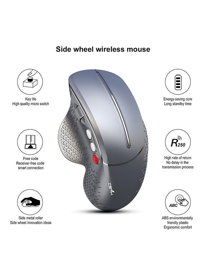 NIBEMINENT T32 2.4GHz Vertical Wireless Mute Mouse Silver  - Image 2