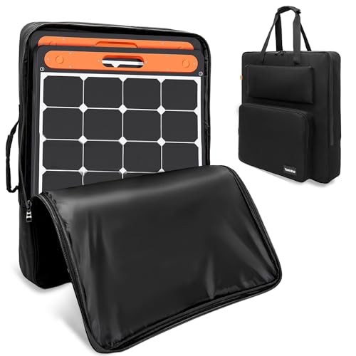 TORIBIO Solar Panel Travel Bag, Padded Portable Solar Panel Storage Bag Compatible with Jackery SolarSaga 100W, Water-resistant Protective Carrying Pocket Case for Outdoor Camping Travel - Image 1