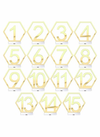 15 Pieces Table Numbers 1-15 Wedding Acrylic Table Numbers Hexagon Hollow Out Table Number - pzsku/Z715FAA10CFB7DE4C0FD8Z/45/_/1717055932/4da61228-3982-4296-94eb-358ba12c5a04