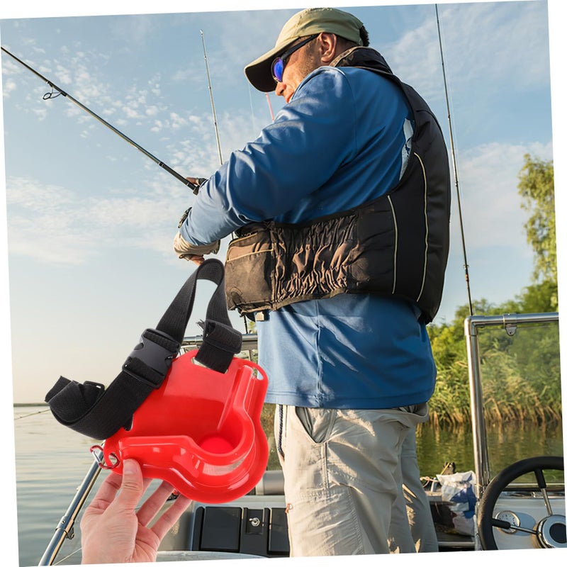 Adjustable Red Fishing Belt With Safety Buckle Lightweight Waist Support Strap For Anglers - Image 5