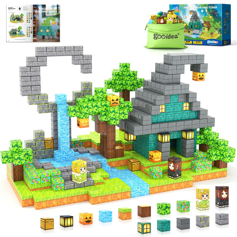 Gooidea Large Magnetic Blocks Kids Building Toys Mine Magworld Magic Enchanted Building Craft 1 Cubes Construction Sensory Toys for 3 Year Old Boys Girls Game Gifts for Kids Ages 46 57 48 812 - Image 2