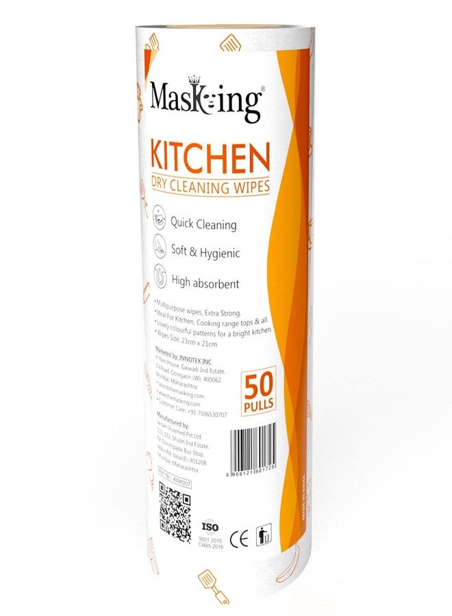 MASKING DRY KITCHEN ROLL - Dry Kitchen Tissue, Towel Paper Roll, Dry Cleaning Wipe -1 Rolls (50 Pulls Per Roll) in Purple - Image 1