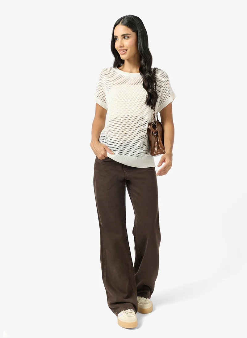 جينجر بلوزة محبوكة مفتوحة