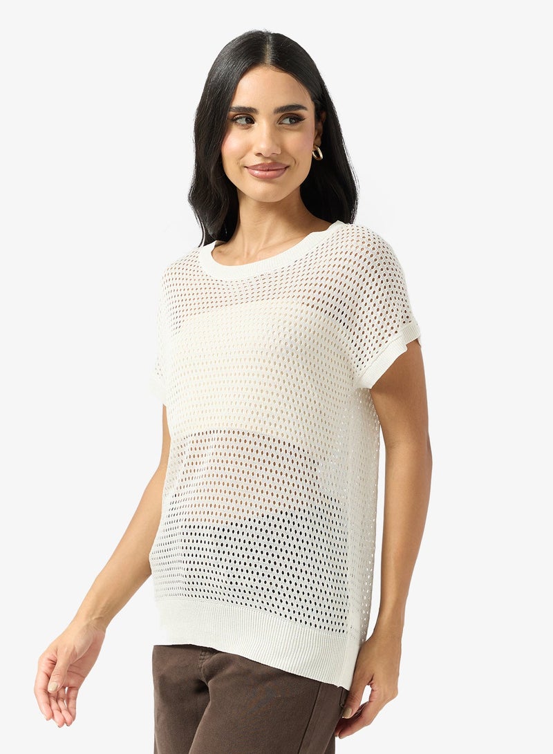Ginger Knitted Openwork Top - Image 1
