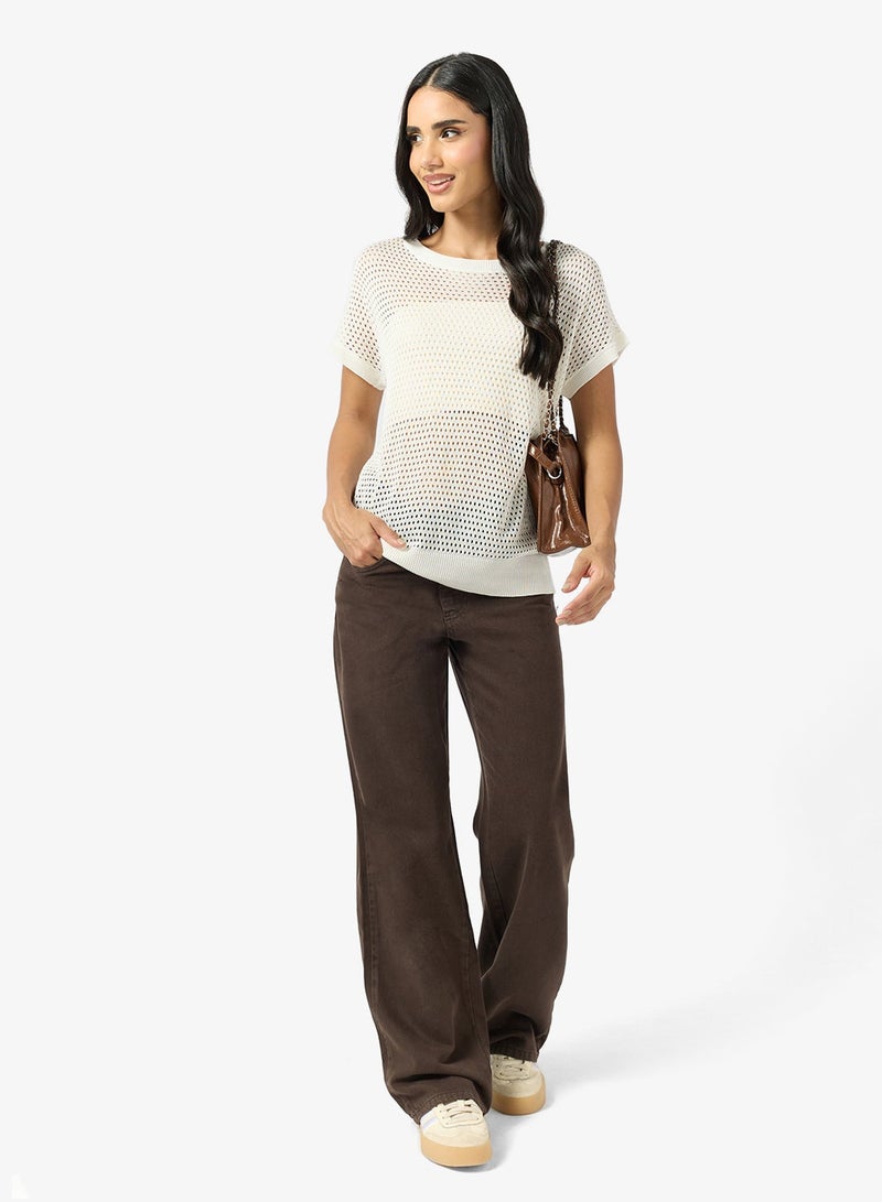 Ginger Knitted Openwork Top - Image 4