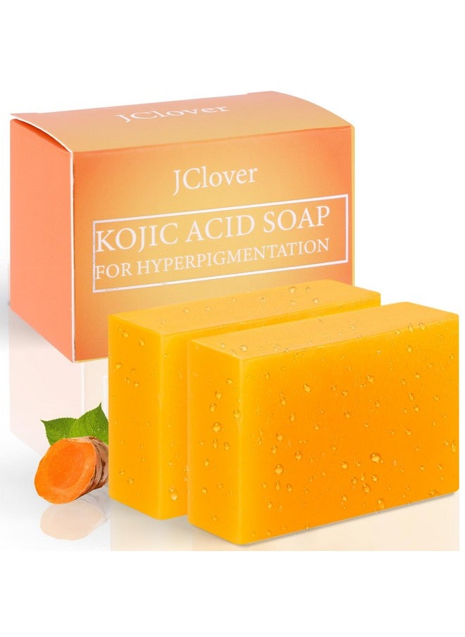 Kojic Acid Soap Dark Spot Remover Soap Bars Moisturizing For Face & Body Reduce Acne Scars Natural Bar Soap With Vitamins C Hyaluronic Acid Turmeric Olive Oil3.5 Oz (2 Bars)