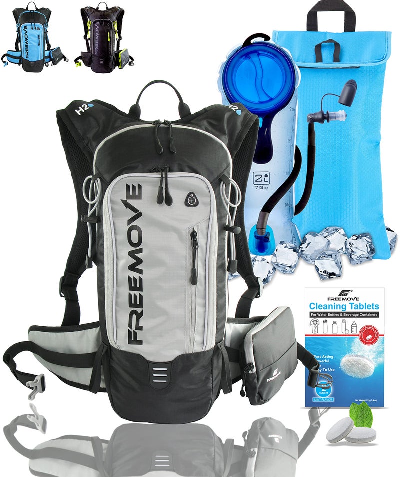 FREEMOVE Hydration Pack Backpack with 2L Hydration Bladder and Insulated Cooler Bag, Camel Cooler Backpack for Hiking, Running, Cycling, Biking, MTB > Water Daypack Backpack Suitable for Men, Women and Kids - Image 1