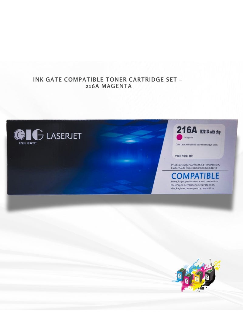 IG Magenta Toner Cartridge – Compatible with HP 216A – For LaserJet Pro 155a / 155nw / MFP 183fw / 182n – Up to 850 Pages - Image 1
