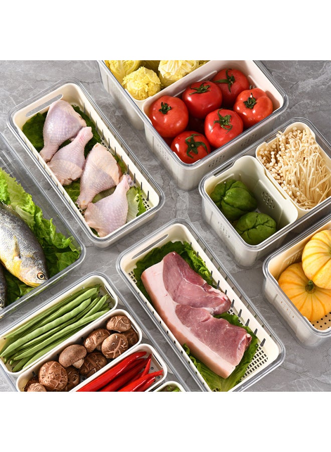 Food-grade Storage Box Sub-seasoning Seasoning Transparent Grain Box Format Seasoning Spices Sealed Kitchen Plastic Preservation-Specifications:PET Short Drain Portable With Four Compartments  - Image 4