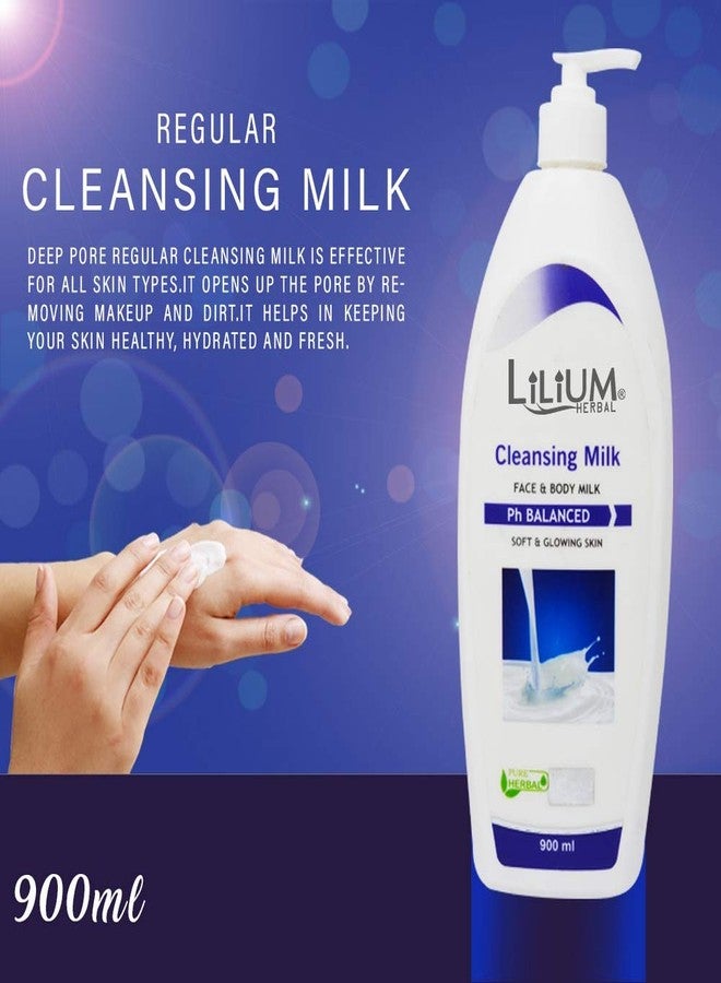 Lilium Regular Moisturizer Face & Body Lotion with Gold Cleansing Milk, 900ml Each - Image 4