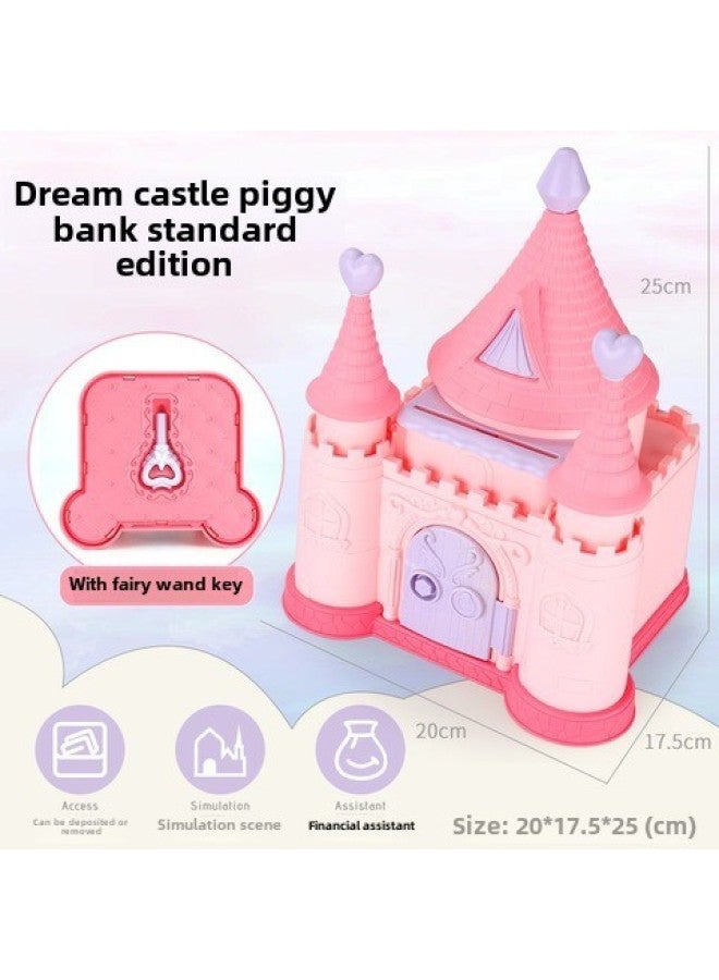 Girls Princess Castle Treasure Chest Play-house Toy Cartoon Girl Heart Unlock Piggy Bank Children's Gift Toy-Color:Castle (set Of 12)  - Image 3